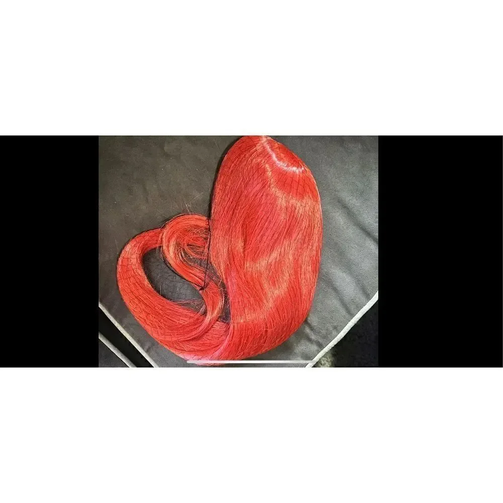 Beautiful red wig with bangs 22 inch synthetic heat resistant